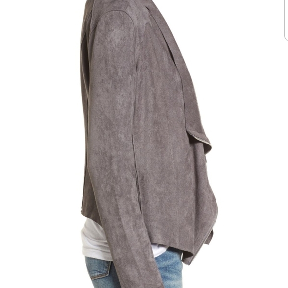 NWT Blank NYC Gray Faux Suede Drape Front Moto XS‎ - Picture 8 of 10